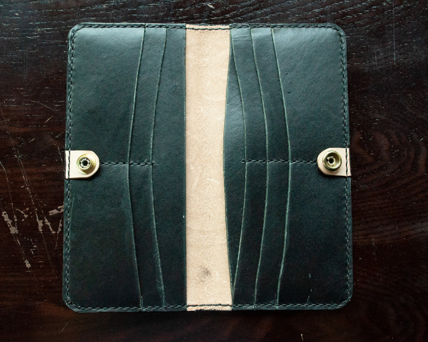 Handmade Skull & Leaves Long Wallet (One of a Kind)