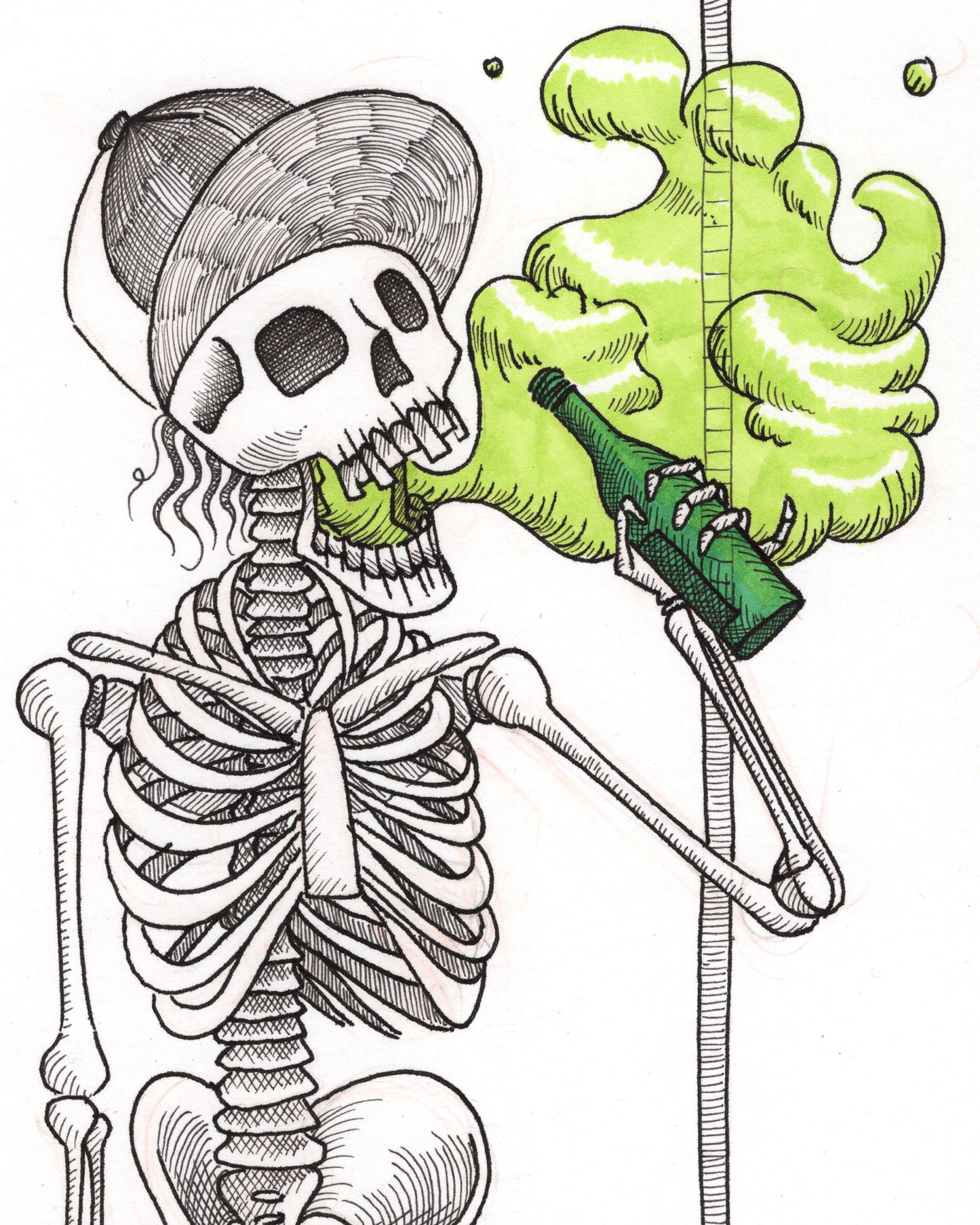 Beer Skeleton Print