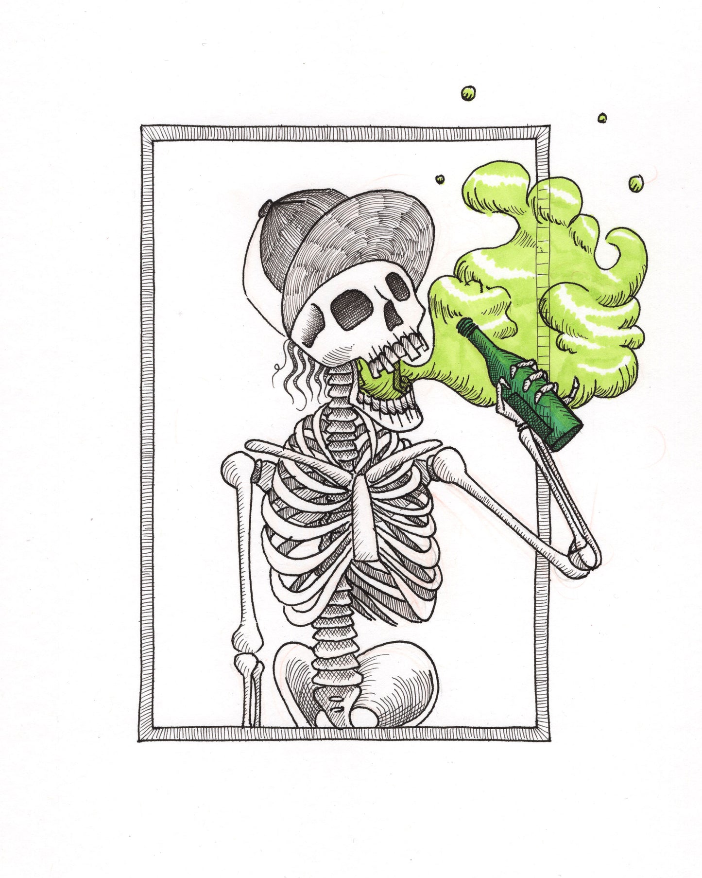 Beer Skeleton Print