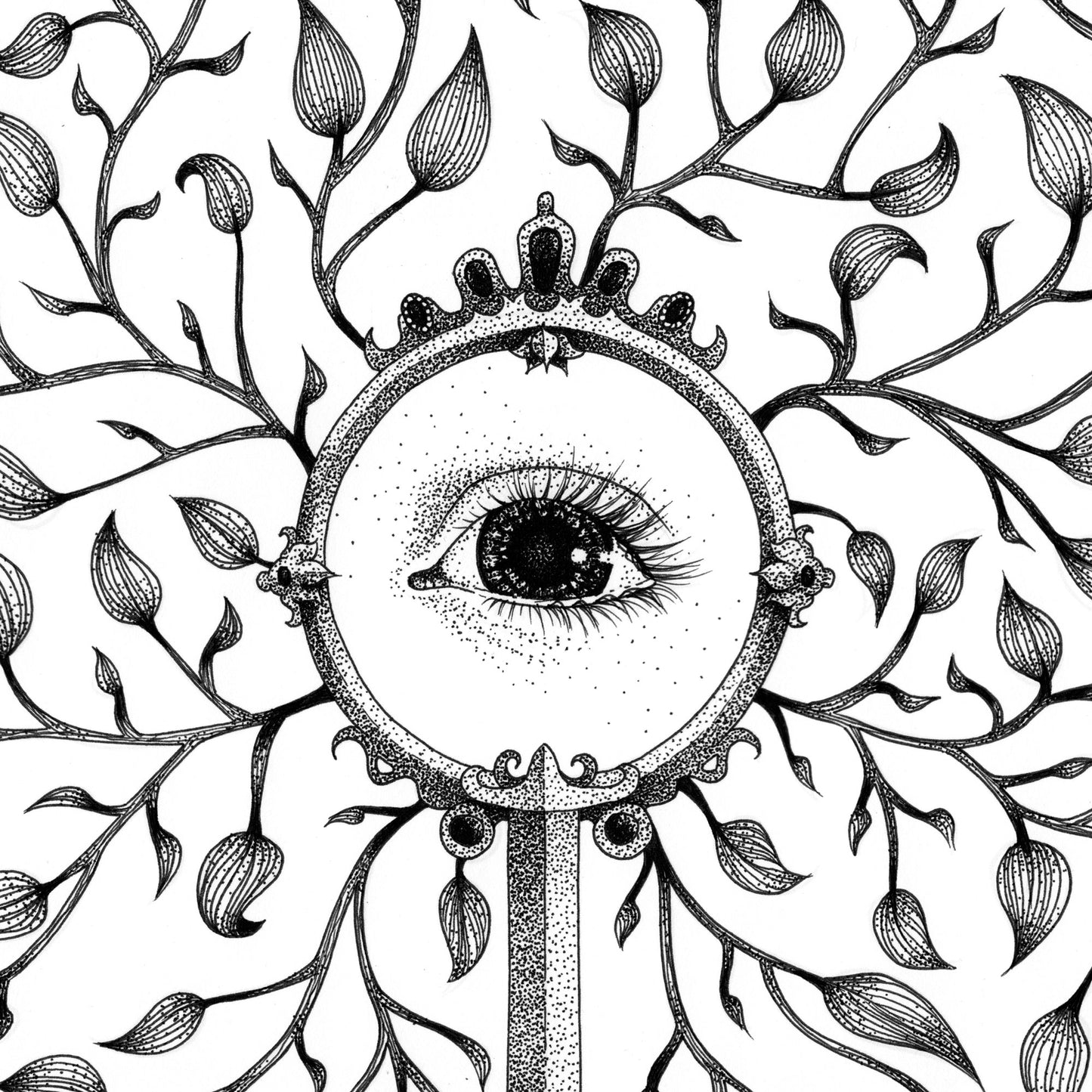 Looking Glass Black & White Print