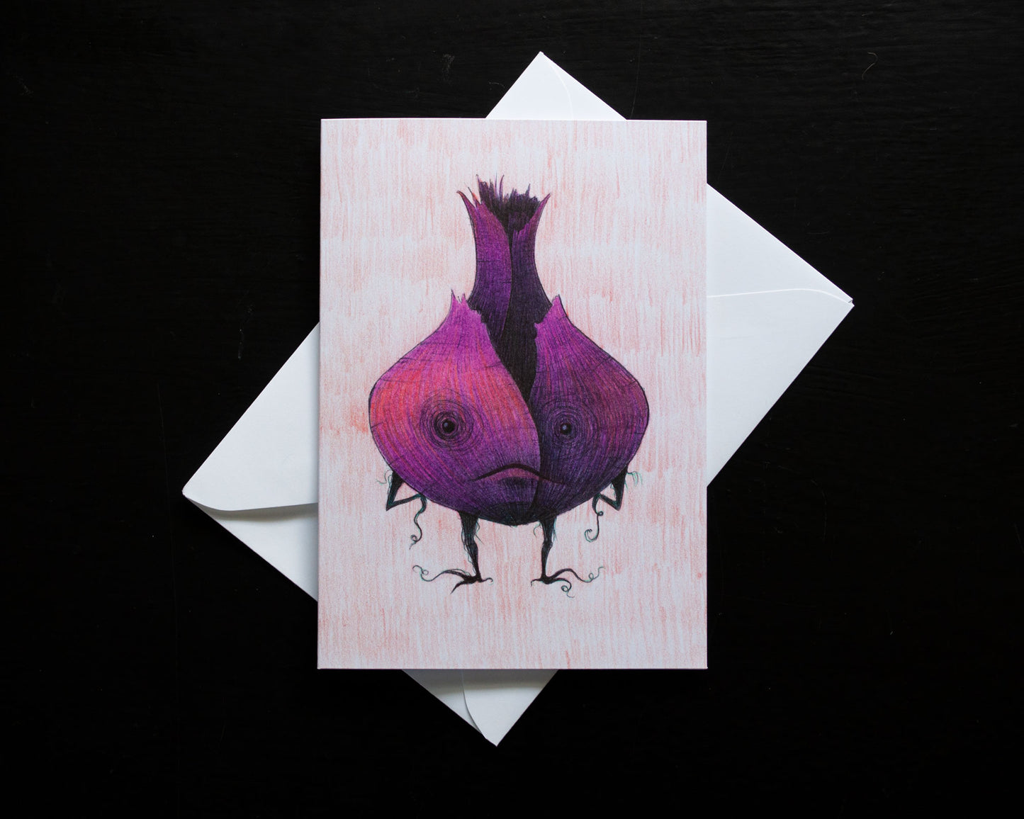 Grumpy Onion Greeting Card