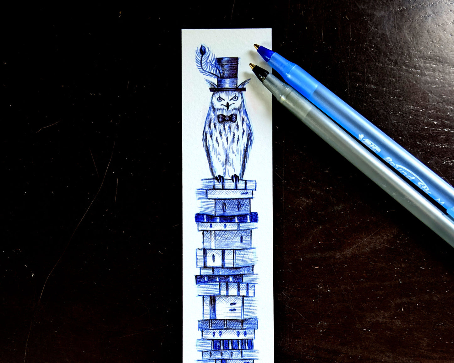 Fancy Bookish Owl—Printed Bookmark