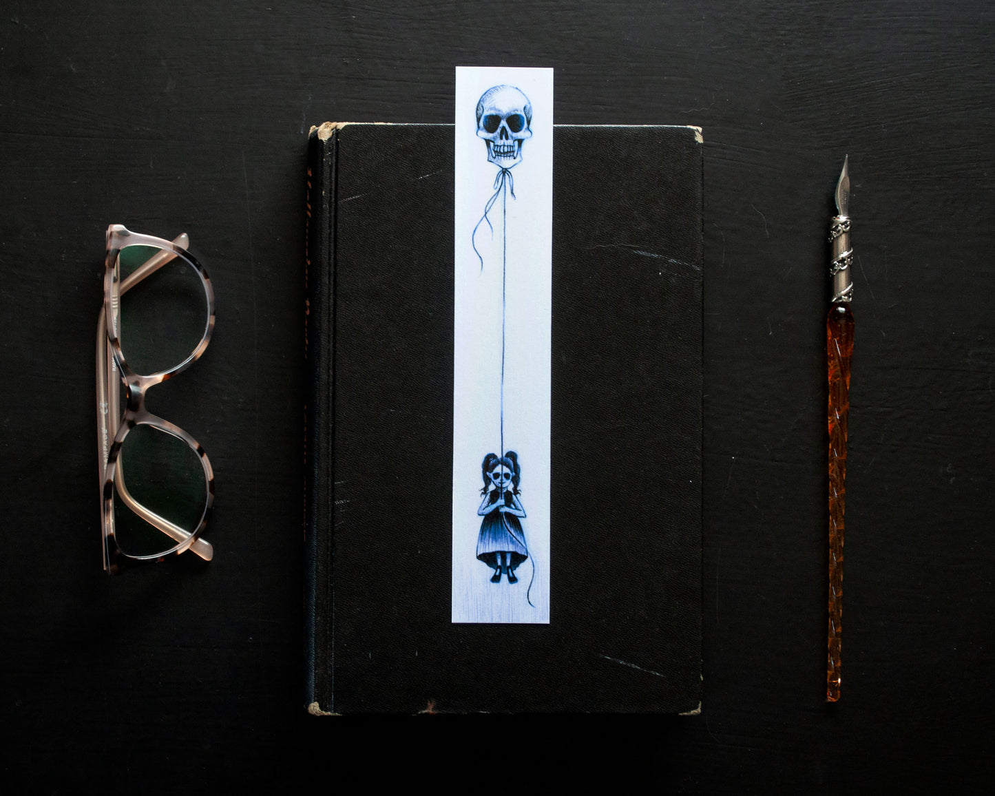 Skull Balloon—Printed Bookmark