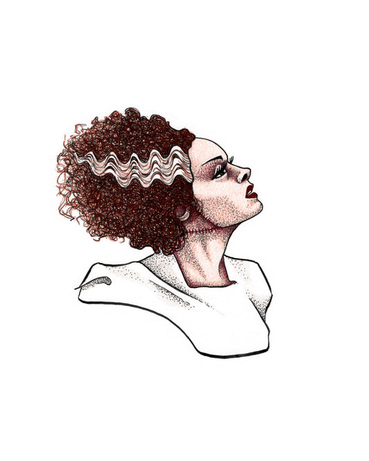 Bride of Frankenstein Hand Colored Print