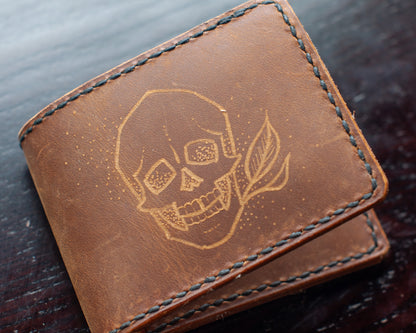Handmade Skull Bifold Wallet (One of a Kind)