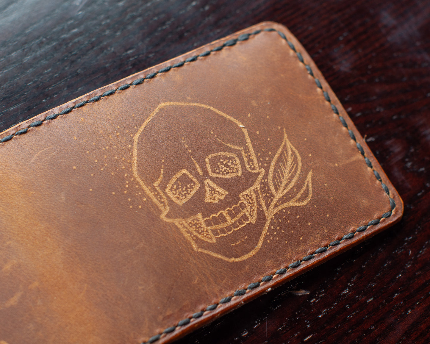 Handmade Skull Bifold Wallet (One of a Kind)