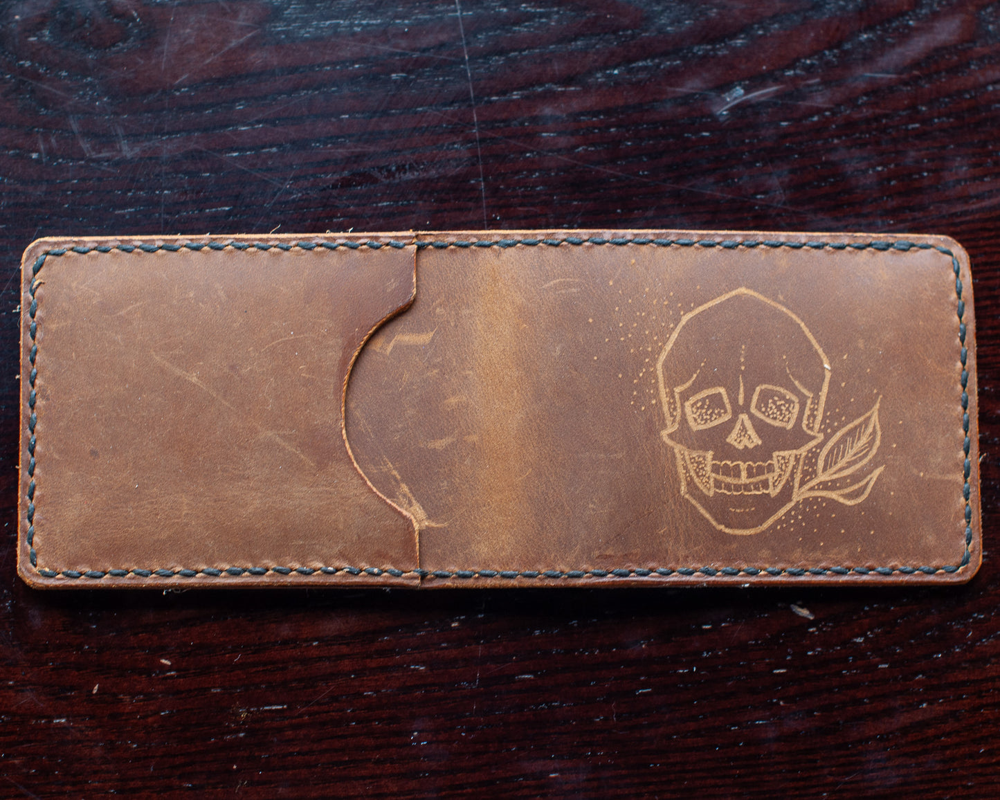 Handmade Skull Bifold Wallet (One of a Kind)