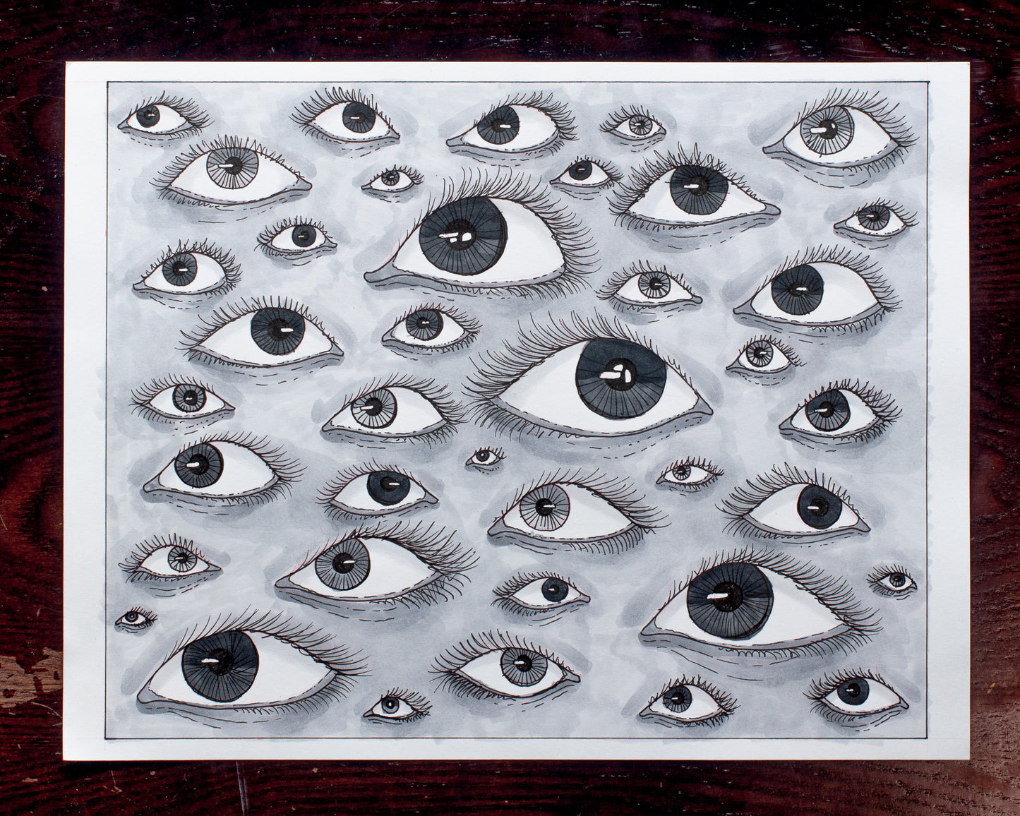Bunch of Eyeballs Original Drawing