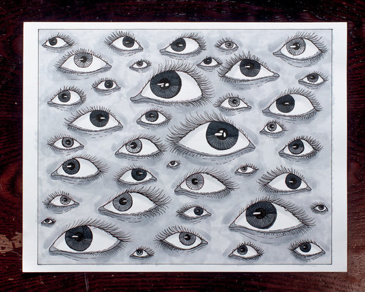 Bunch of Eyeballs Original Drawing