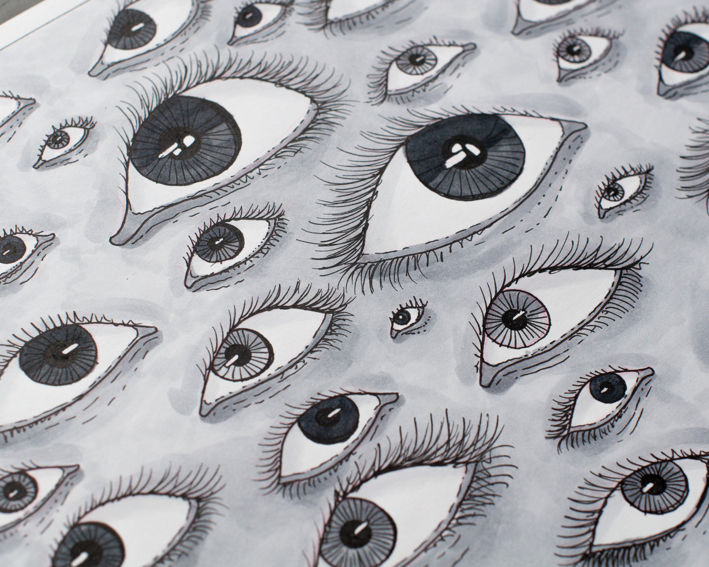 Bunch of Eyeballs Original Drawing