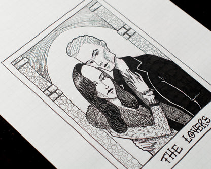 The Lovers Black and White Original Sketch