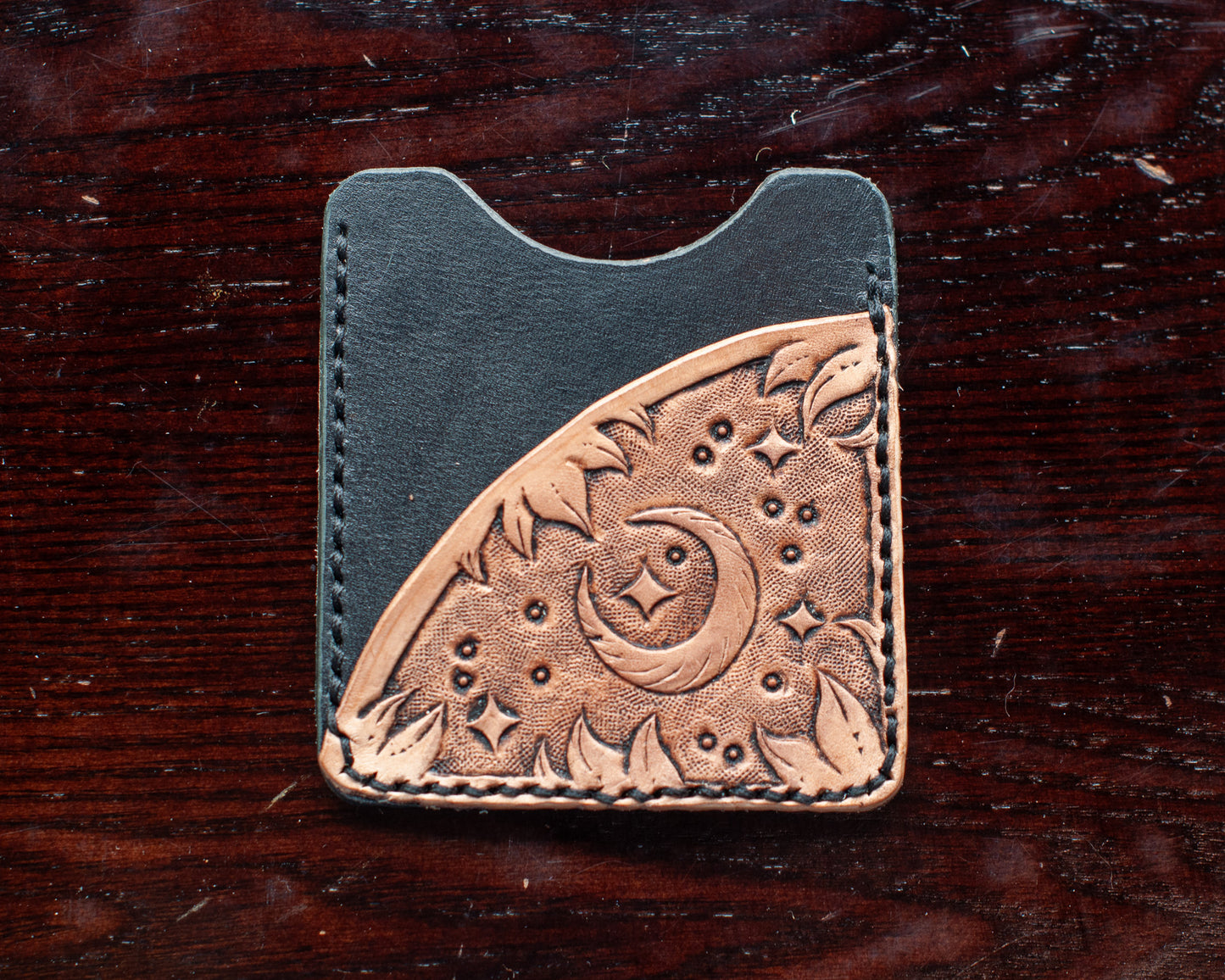 Moon Leather Card Holder (One of a Kind)
