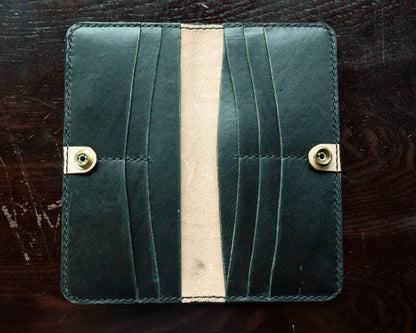 Handmade Skull & Leaves Long Wallet (One of a Kind)