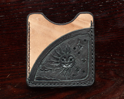 Sun & Moon Leather Card Holder (One of a Kind)