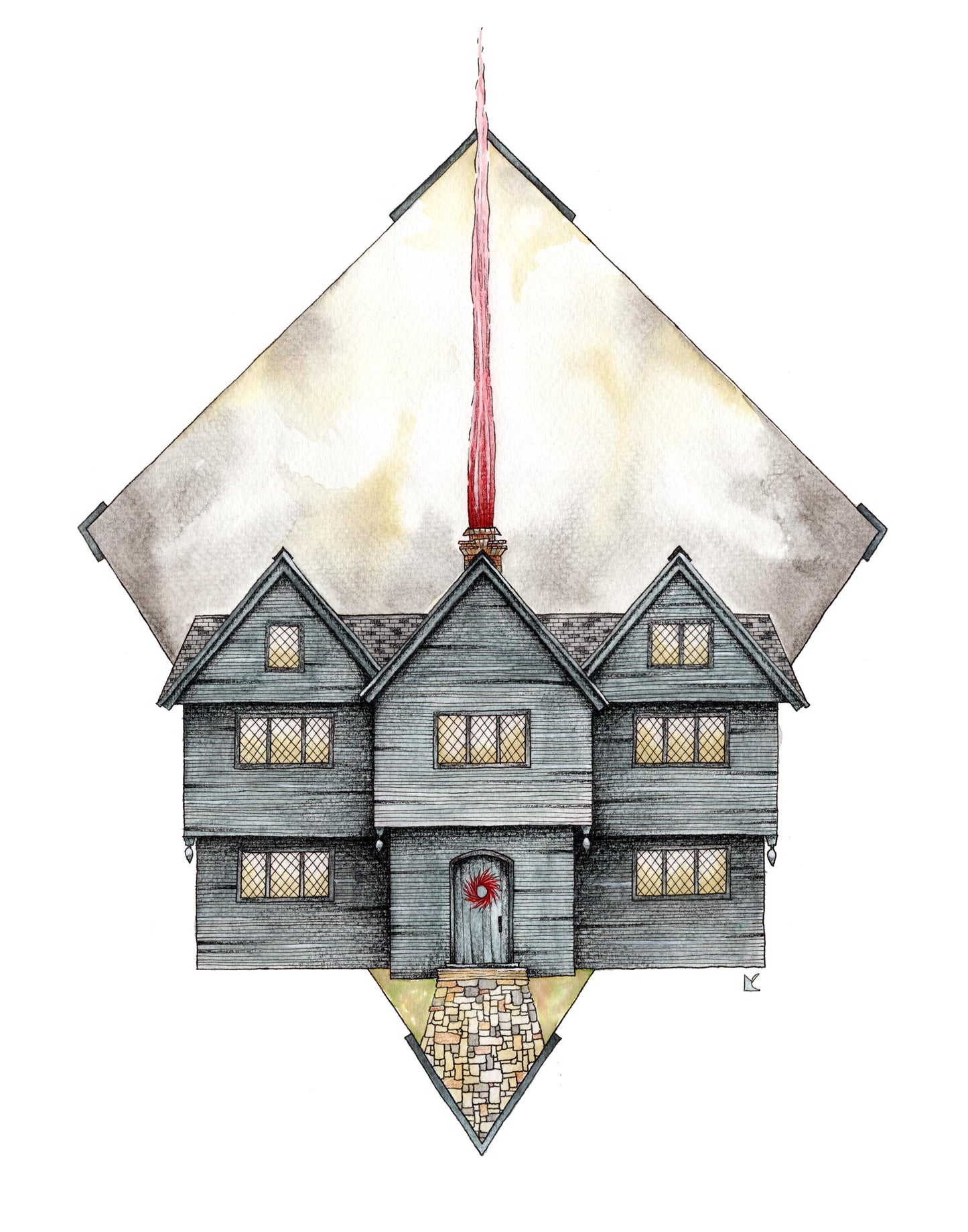 Salem Witch House Original Artwork