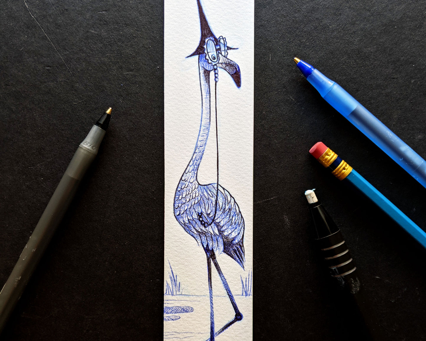Flamingo Witch—Printed Bookmark