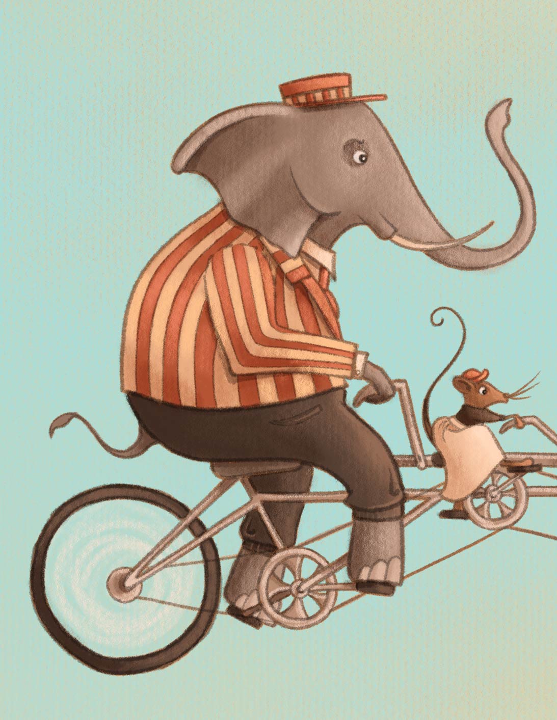Tandem Print - Cropped Image with Elephant and mouse